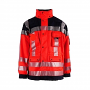 Herren Schutzjacke, RD SH o. Stepp, leuchtrot/navy