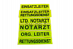 Standard-Rückenschilder, Reflexite® gelb, schwarzer Schriftzug