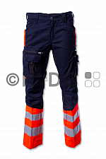 Hüsler Einsatzhose Ready, Membrane im Knie, leuchtrot/blau/schwarz