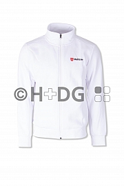 Malteser-Sweatjacke, weiß, 1 Logo auf Brust links