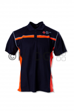 Hüsler Poloshirt DRK dunkelmarine/leuchtrot