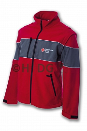 BRK-Windbreaker, rot-grau, mit gesticktem Kompaktlogo