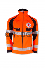 Hüsler Softshelljacke Ready DRK, leuchtrot/schwarz - Auslaufartikel