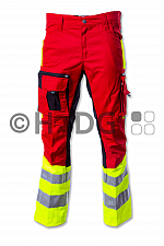 Hüsler Einsatzhose Ready, Membrane im Knie, leuchtgelb/rot/schwarz - Auslaufartikel