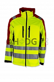 Leichte 2-Lagen-COMFORT-Schutzjacke leuchtgelb/rot/schwarz