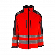 Leichte 2-Lagen-COMFORT-Schutzjacke, leuchtrot/grau