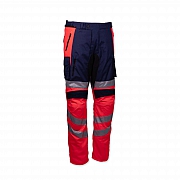 Malteser Motorrad-Einsatzhose leuchtrot/dunkelblau