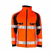 H&uuml;sler Softshelljacke Ready, leuchtrot/schwarz - ohne Klettflausch - neuer Stretchstoff