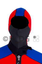 Kopfhaube für Neoprenanzug, unisex rot-blau