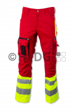 Hüsler Einsatzhose Ready rot/leuchtgelb, Stretch rot