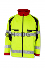 Hüsler Softshelljacke Ready, Rettungsdienst leuchtgelb/rot/schwarz - Auslaufartikel