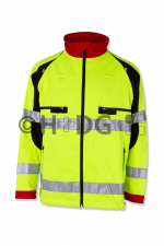 Hüsler Softshelljacke Ready, Rettungsdienst leuchtgelb/rot/schwarz