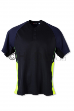 Hüsler Poloshirt Ready, blau/leuchtgelb/schwarz