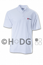 Malteser-Poloshirt, weiß doppeltes Logo, 230 g/m²