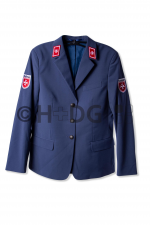 Malteser-Dienstjacke (Blazer), graublau, Kompaktlgo beidseitig (Arme)