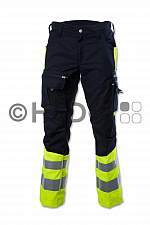 Hüsler Einsatzhose Ready, Membrane im Knie, blau/leuchtgelb/schwarz - Auslaufartikel