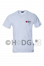 DRK-T-Shirt, weiß, Mischgewebe, Kompaktlogostick