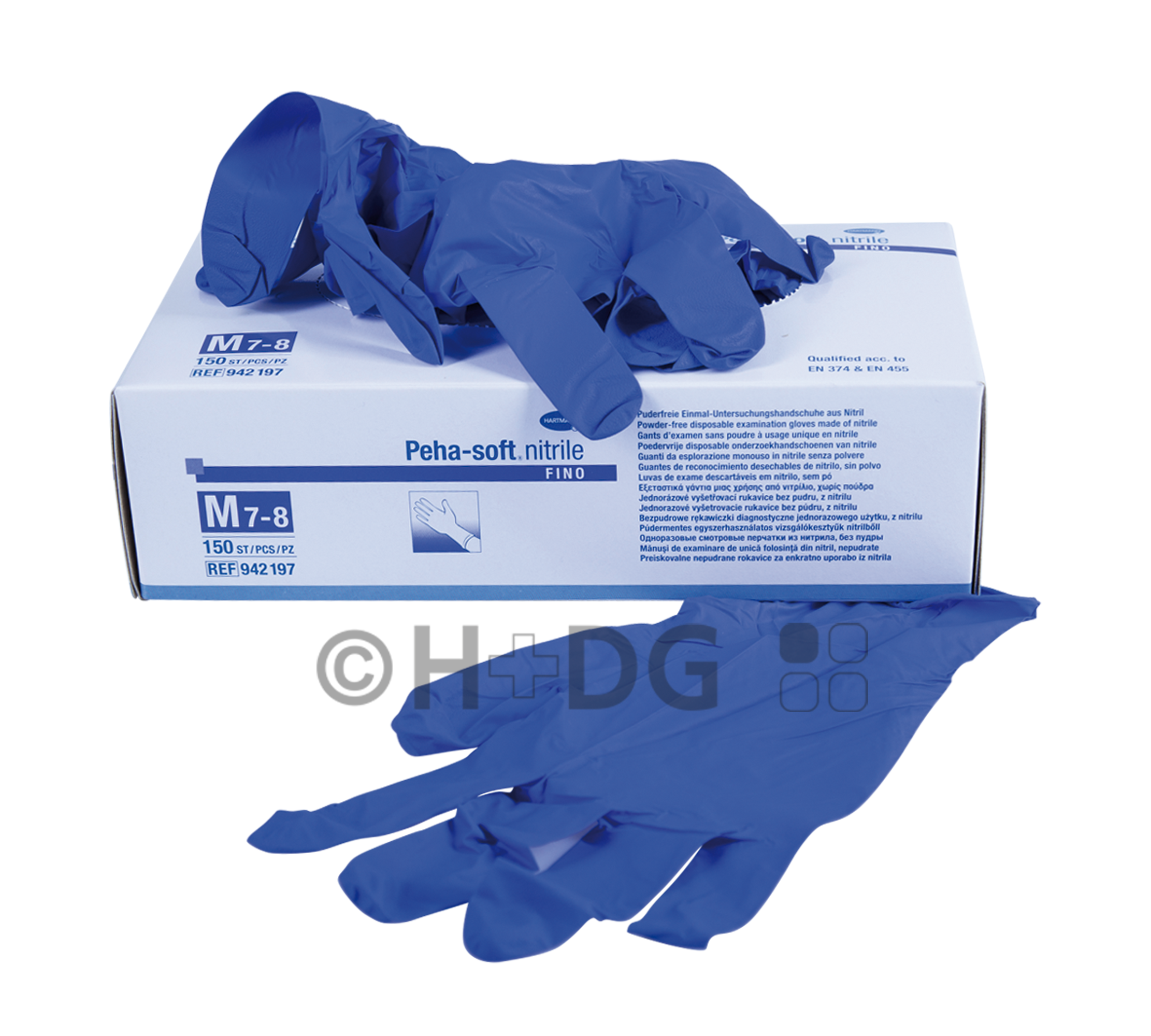 Produktbild von 1500 Nitril-Handschuhe Peha Soft Von Hartmann – Blau, Puderfrei, Latexfrei, Unsteril, Einmalhandschuhe