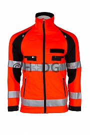 Hüsler Softshelljacke Ready light leuchtrot/schwarz - mit Klettflausch
