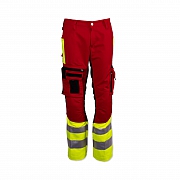 H&uuml;sler Einsatzhose, RD Mittelhessen rot/leuchtgelb/schwarz