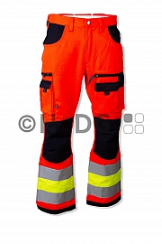 Damen-COMFORT-Stretchhose Rheinland-Pfalz, leuchtrot/leuchtgelb/blau