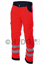 Damen-Einsatzhose leuchtrot/marine (270 g/m²), 2 Reflexstreifen