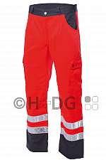 Damen-Einsatzhose leuchtrot/grau (270 g/m²), 2 Reflexstreifen, mit Membrane