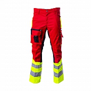 Hüsler Einsatzhose Ready, Membrane im Knie, leuchtgelb/rot/schwarz - neuer Stretchstoff