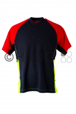 H&uuml;sler Poloshirt Ready, rot/leuchtgelb/schwarz