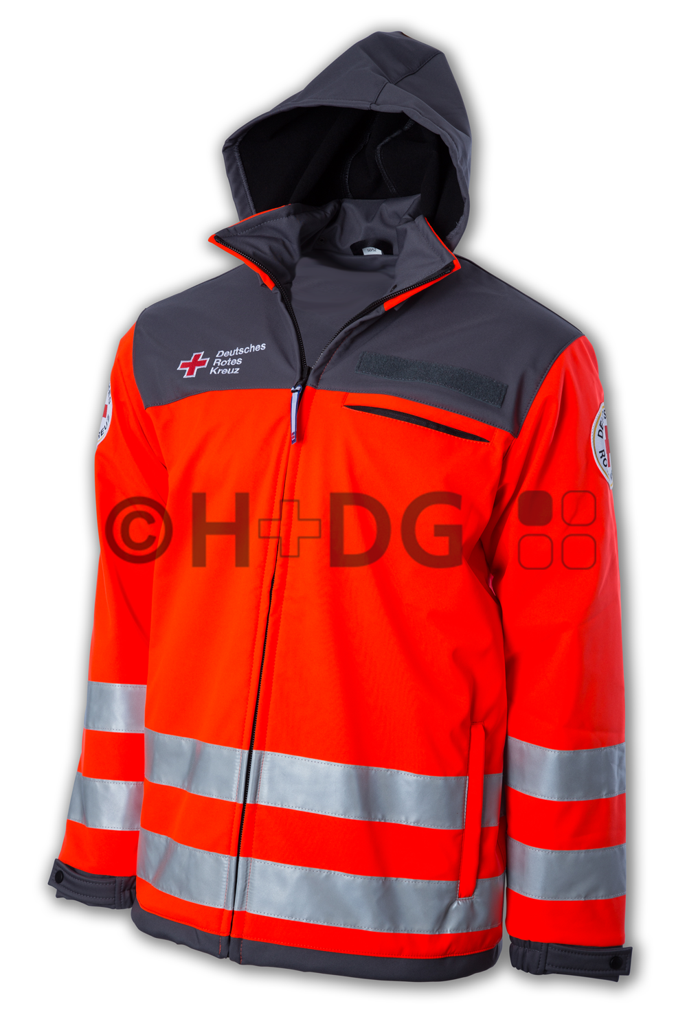 Softshelljacke Sachsen leuchtrot/grau | H+DG