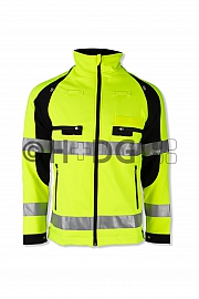 Hüsler Softshelljacke Ready leuchtgelb/schwarz - mit Klettflausch