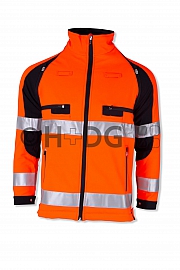 Hüsler Damen Softshelljacke Ready, leuchtrot/schwarz - ohne Klettflausch - Auslaufartikel