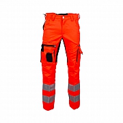 H&uuml;sler Einsatzhose Ready, Membrane im Knie, leuchtrot/schwarz - neuer Stretchstoff