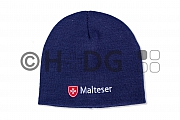 Malteser-Beanie (Strickmütze), dkl.-blau