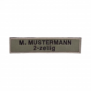 Namensband, khaki/schwarze Schrift,