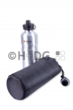 Vorderansicht Aluminium-Trinkflasche u. Iso-Tasche