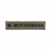 Namensband, khaki/schwarze Schrift,