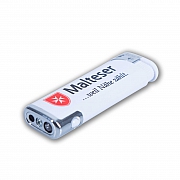 Malteser-Feuerzeug, wei&szlig;, mit LED-Licht, VA