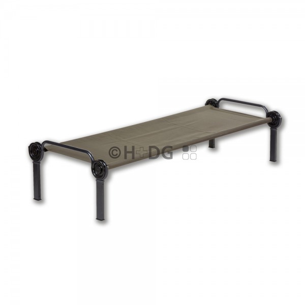 O'Camp Lit de Camp Pliable avec Housse de Transport - Noir - Dimensions 207 x 75 x 50 cm